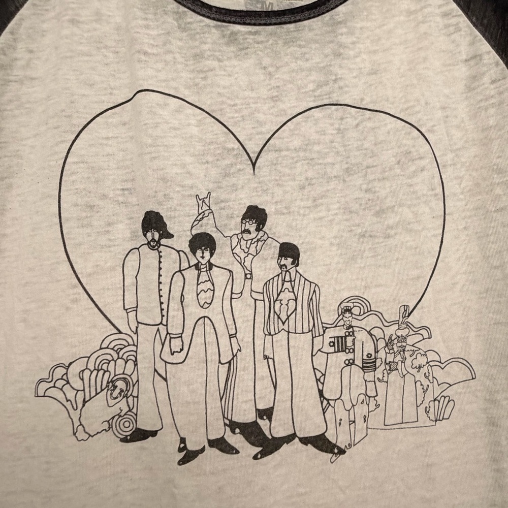 The Beatles burnout all you need is love graphic 3/4 sleeve M - Picture 2 of 4